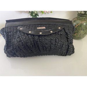 Vintage Miche Classic Clutch Purse Shell Cover Black Veg Leather 12.5"X6.5" NWOT